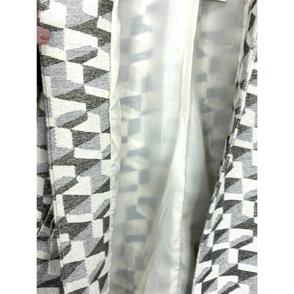 FRNCH Womens Open Jacket Metallic Ivory Silver Gold Medium Large Anthropologie - Picture 8 of 12